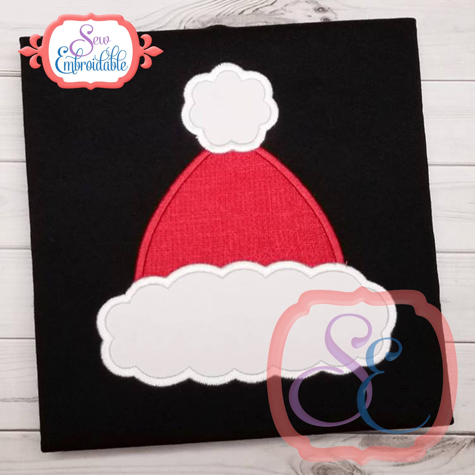 Fluffy Santa Hat Applique Design for Machine Embroidery Etsy