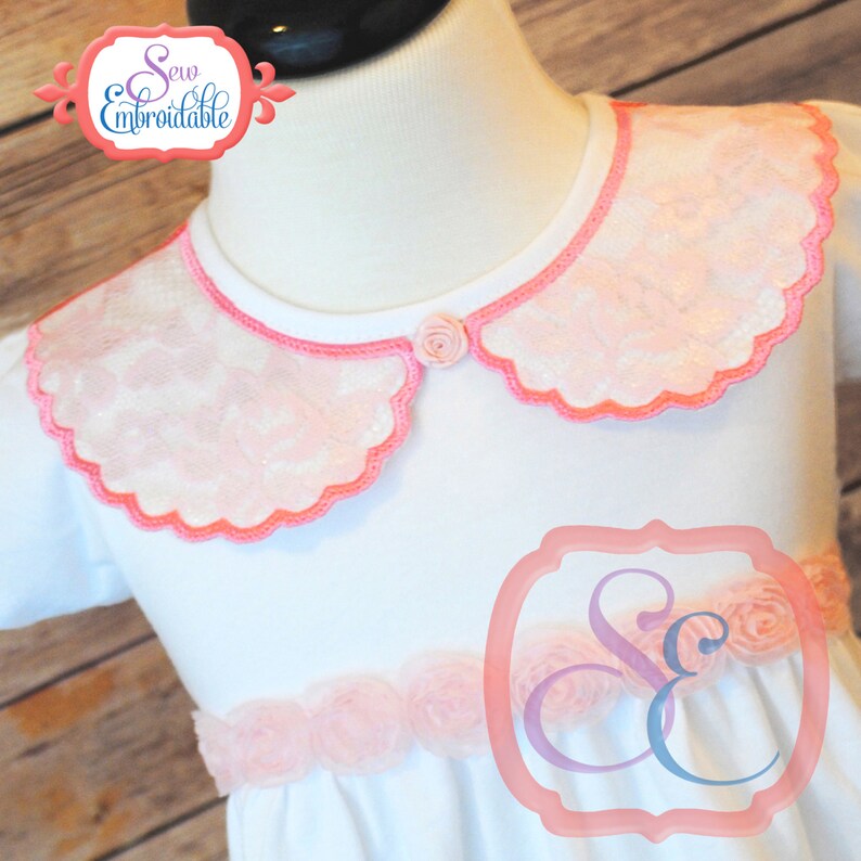 FAUX SCALLOPED COLLAR Front in the Hoop Design for Machine Etsy