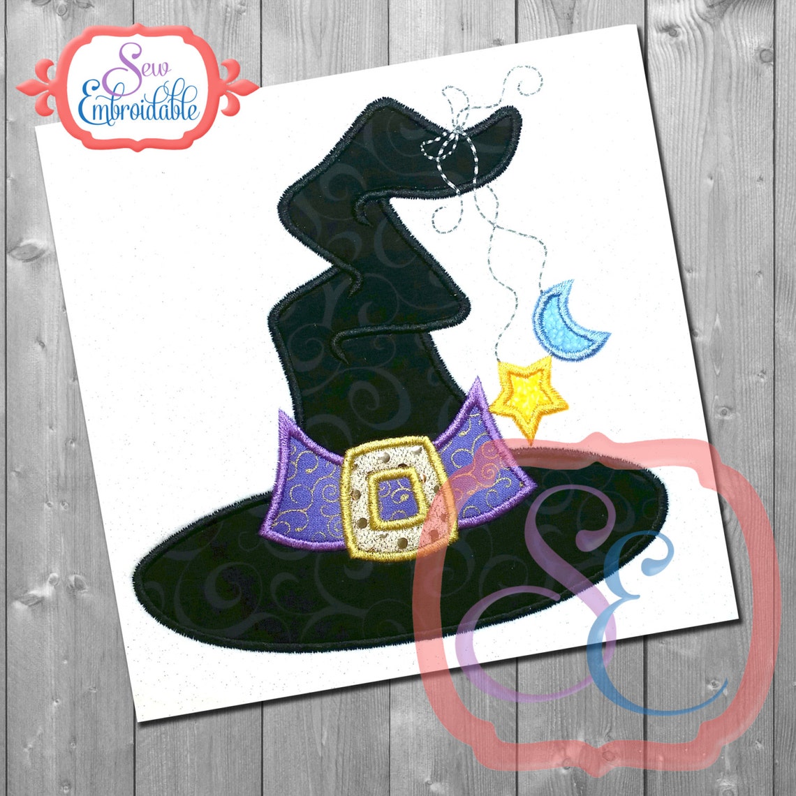Wacky Witch Hat Applique Design for Machine Embroidery INSTANT Etsy