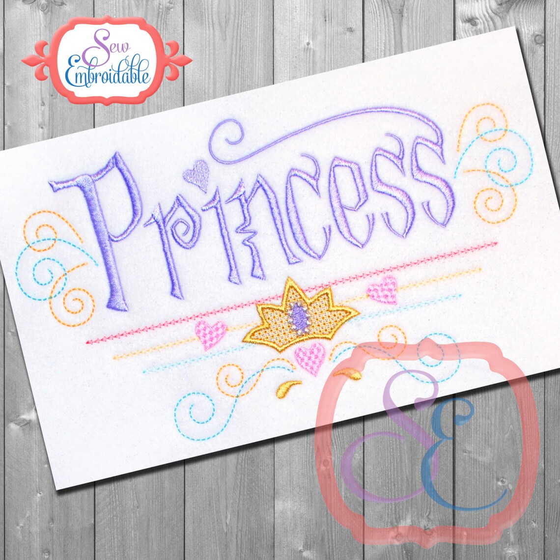 Princess design for machine embroidery instant download  etsy