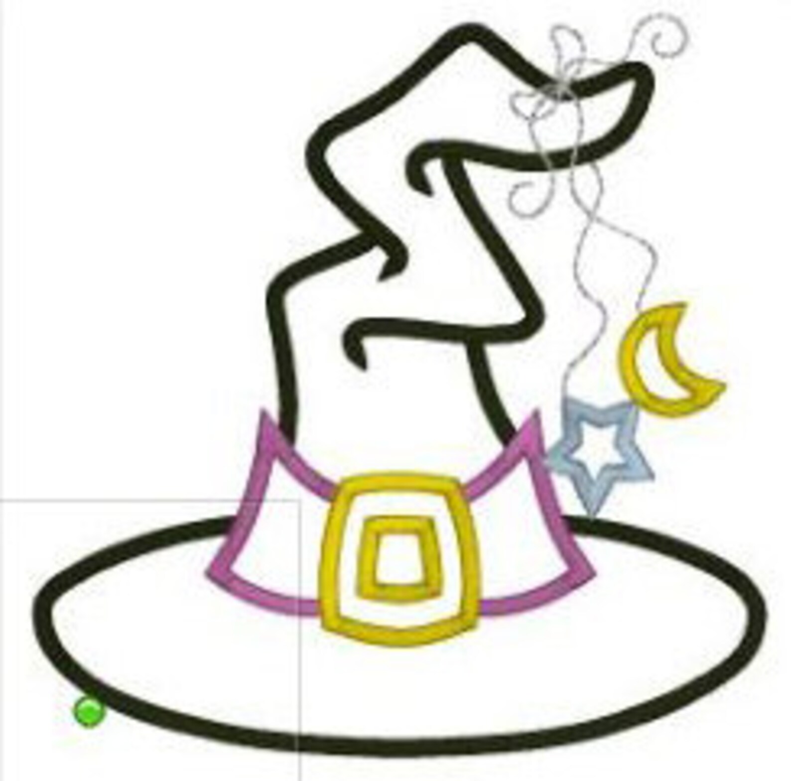 Wacky Witch Hat Applique Design for Machine Embroidery INSTANT Etsy