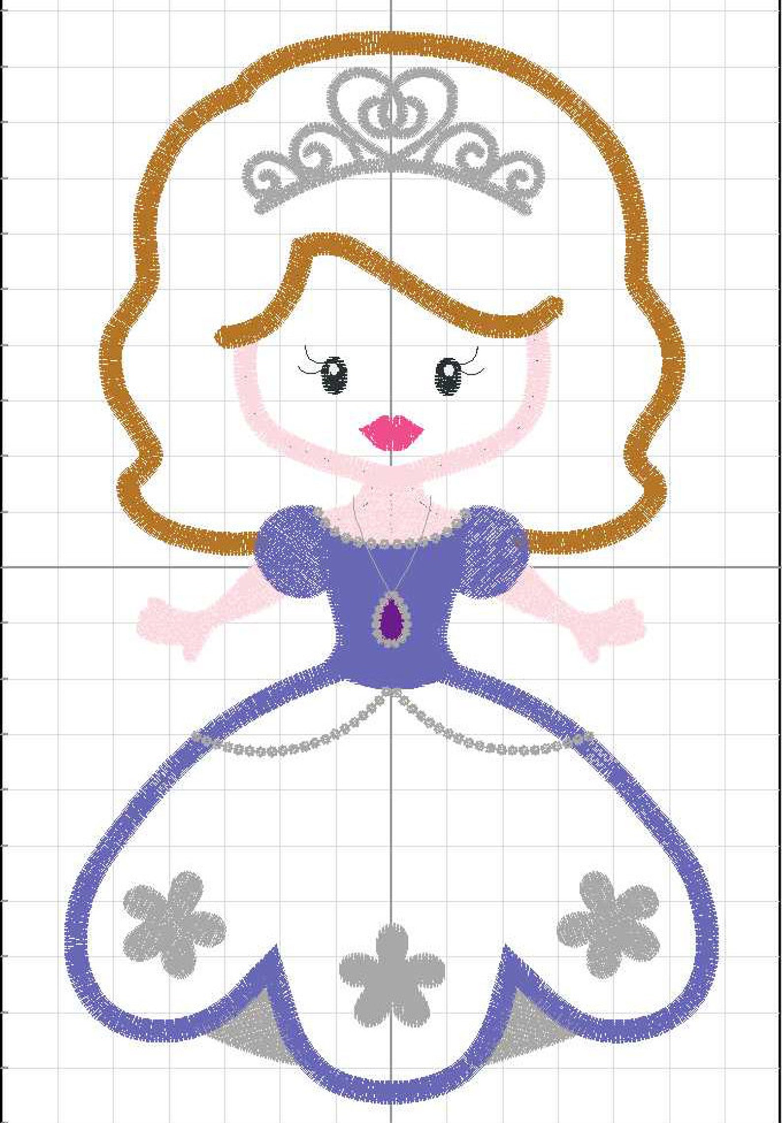 Little Princess 14 Applique Design for Machine Embroidery Etsy