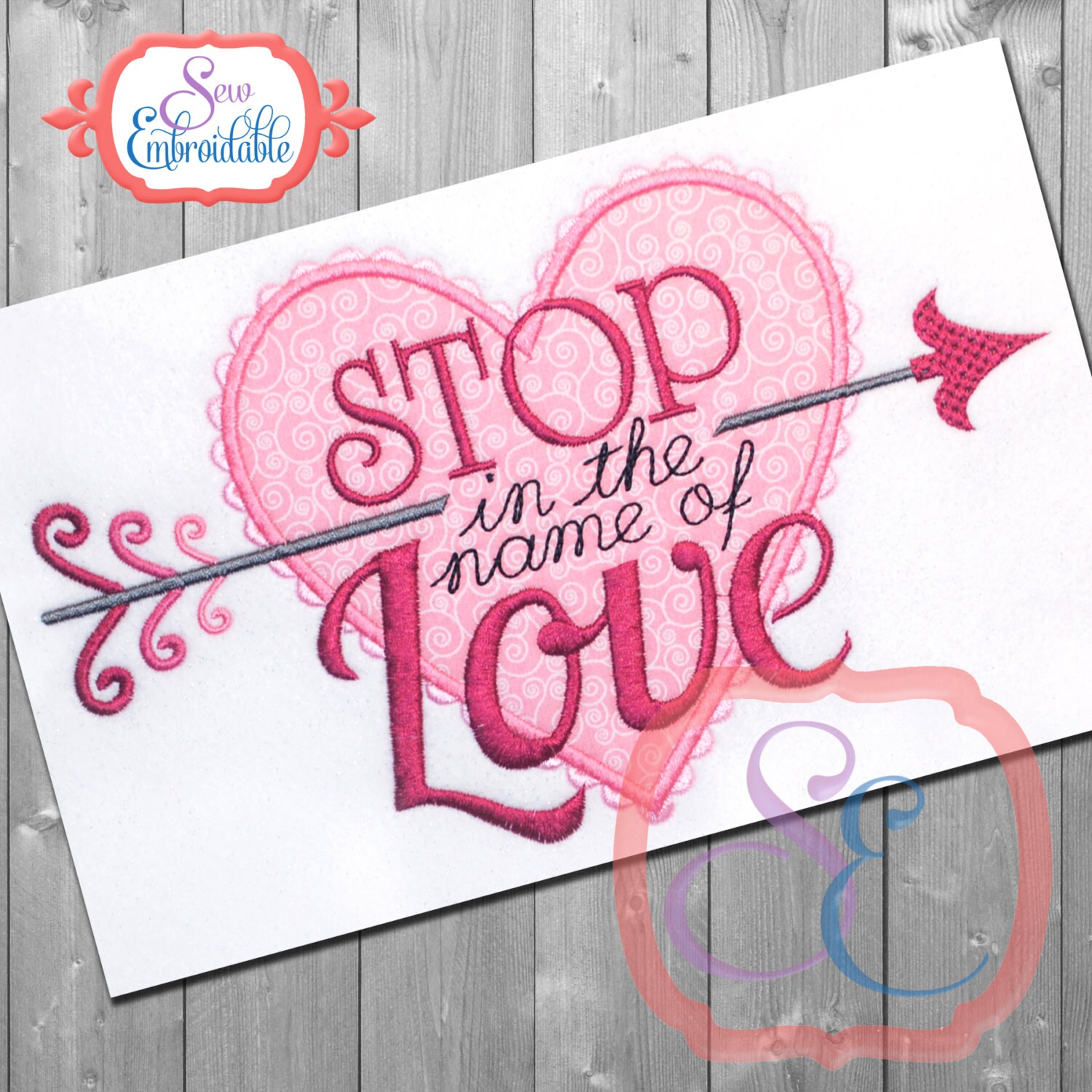 STOP in the Name of LOVE Design for Machine Embroidery INSTANT | Etsy