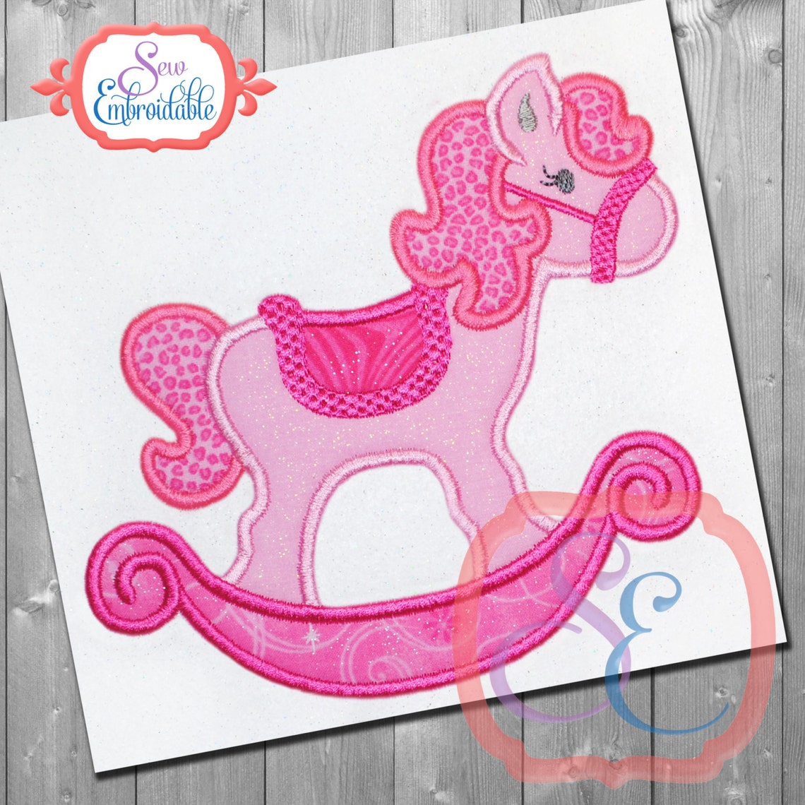 Girl ROCKING HORSE Applique Design for Machine Embroidery Etsy