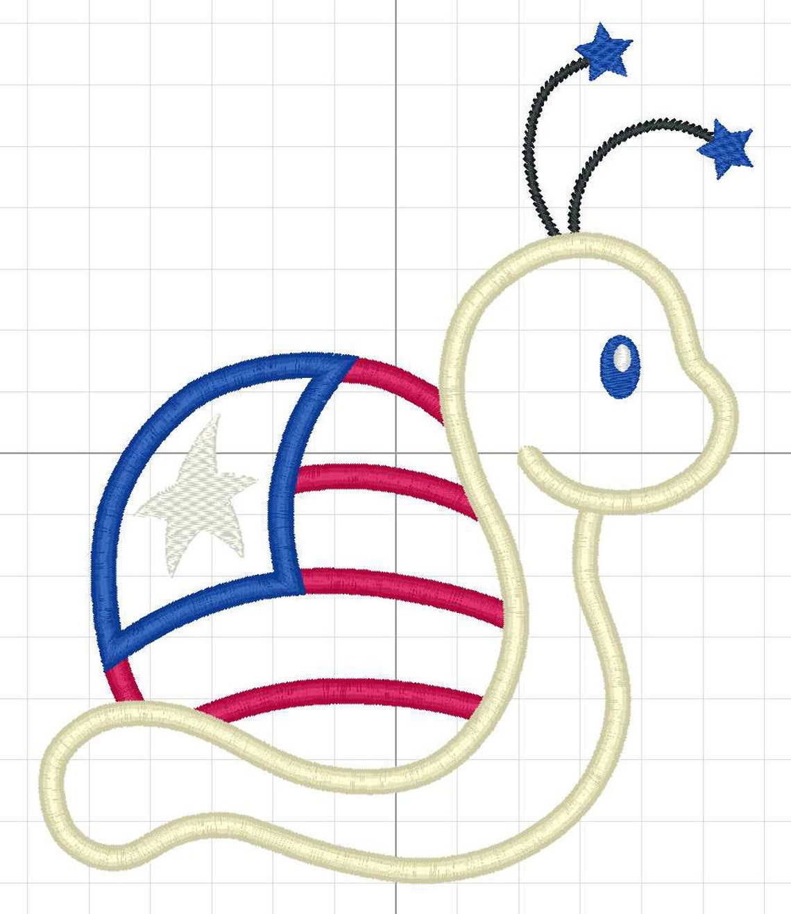 4th of JULY SNAIL Applique Design for Machine Embroidery Etsy