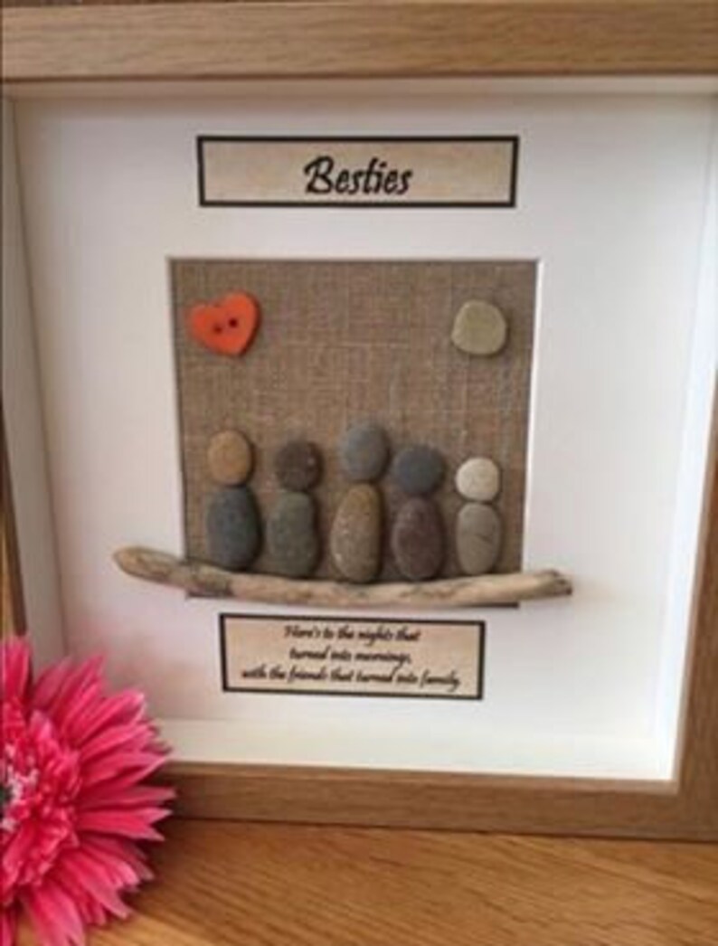 Handmade Pebble Art Friendship Frame Pebble Art Personalised Etsy