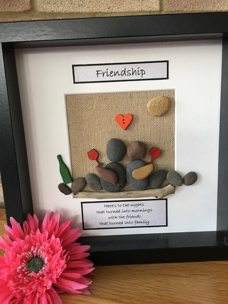 Handmade Pebble Art Friendship Frame Pebble Art Frame Etsy UK