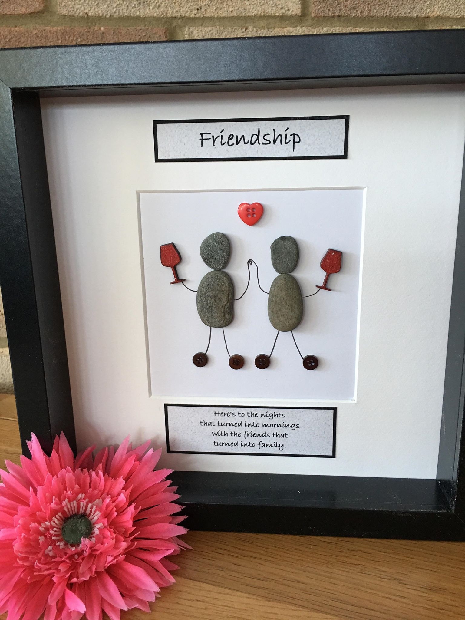 Handmade Pebble Art Friendship Frame Pebble Art Personalised Etsy