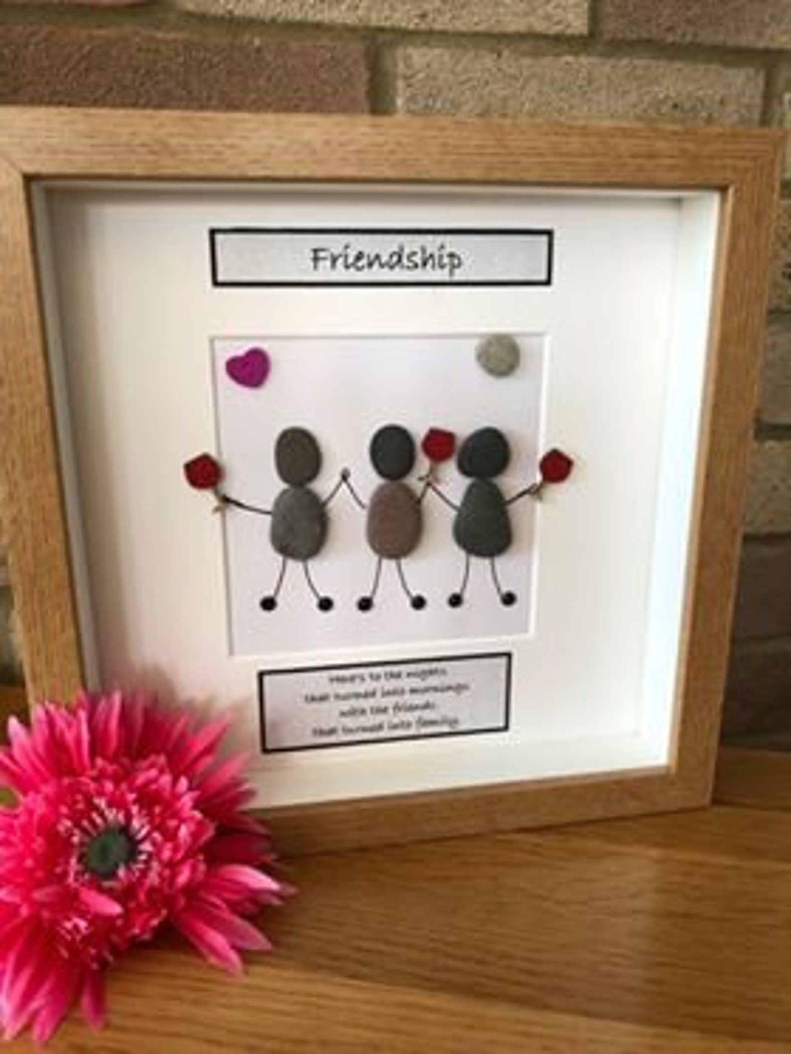 Handmade Pebble Art Friendship Frame Pebble Art Personalised Etsy