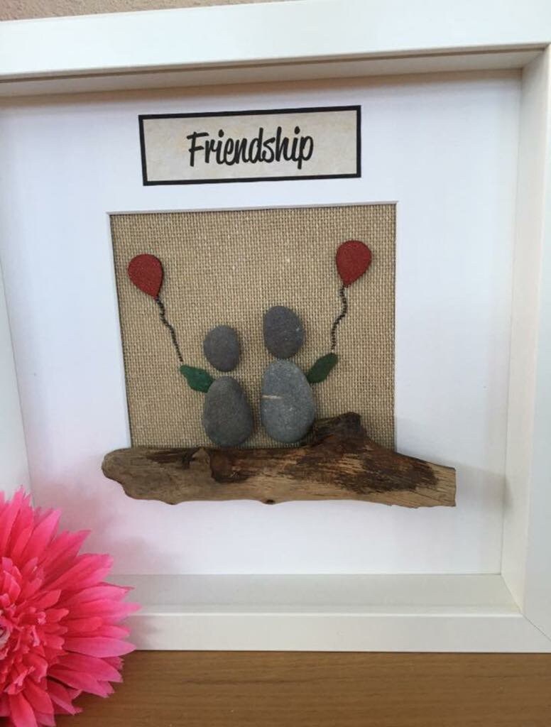 Handmade Pebble Art Friendship Frame Pebble Art Personalised Etsy