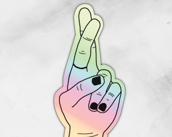 Fingers Crossed | Holographic Sticker