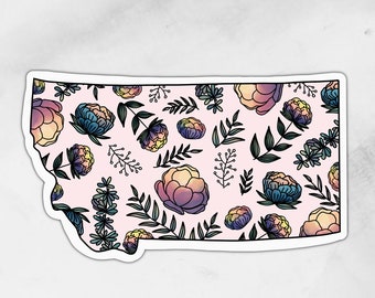 Floral Montana Sticker | Waterproof State Pride Decal