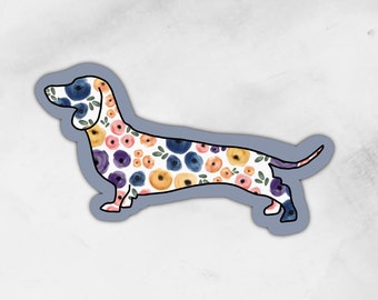 Dachshund Floral | Sticker