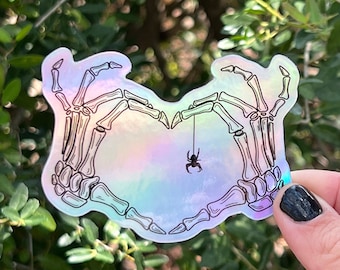 Skeleton Heart | Holographic Sticker