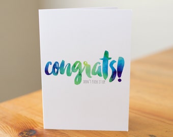 Congrats! Don't F it Up | Greeting Card