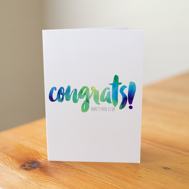 Congrats Don't F it Up Greeting Card image 1