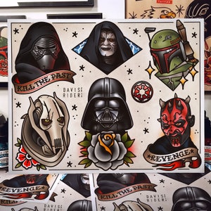 Dark Side Tattoo Flash Art Print