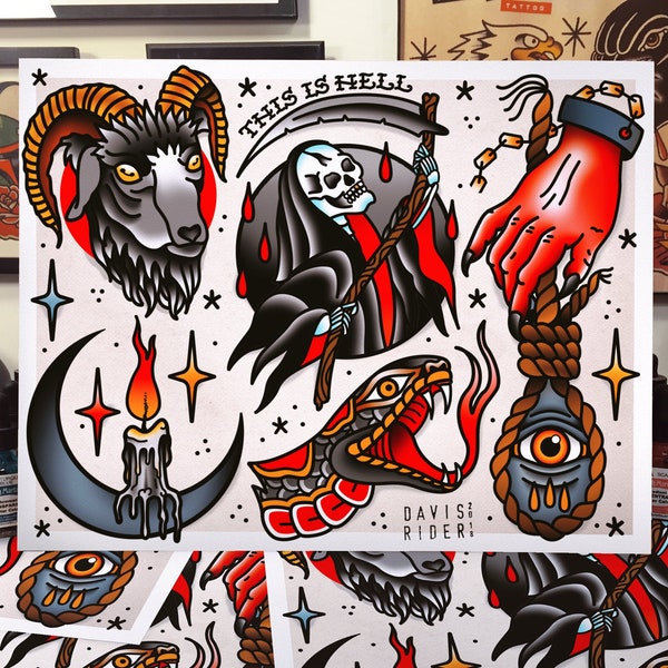 LORNA SHORE Tattoo Flash Sheet