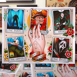 Tatuagem de carta de tarô de terror Flash Art Print
