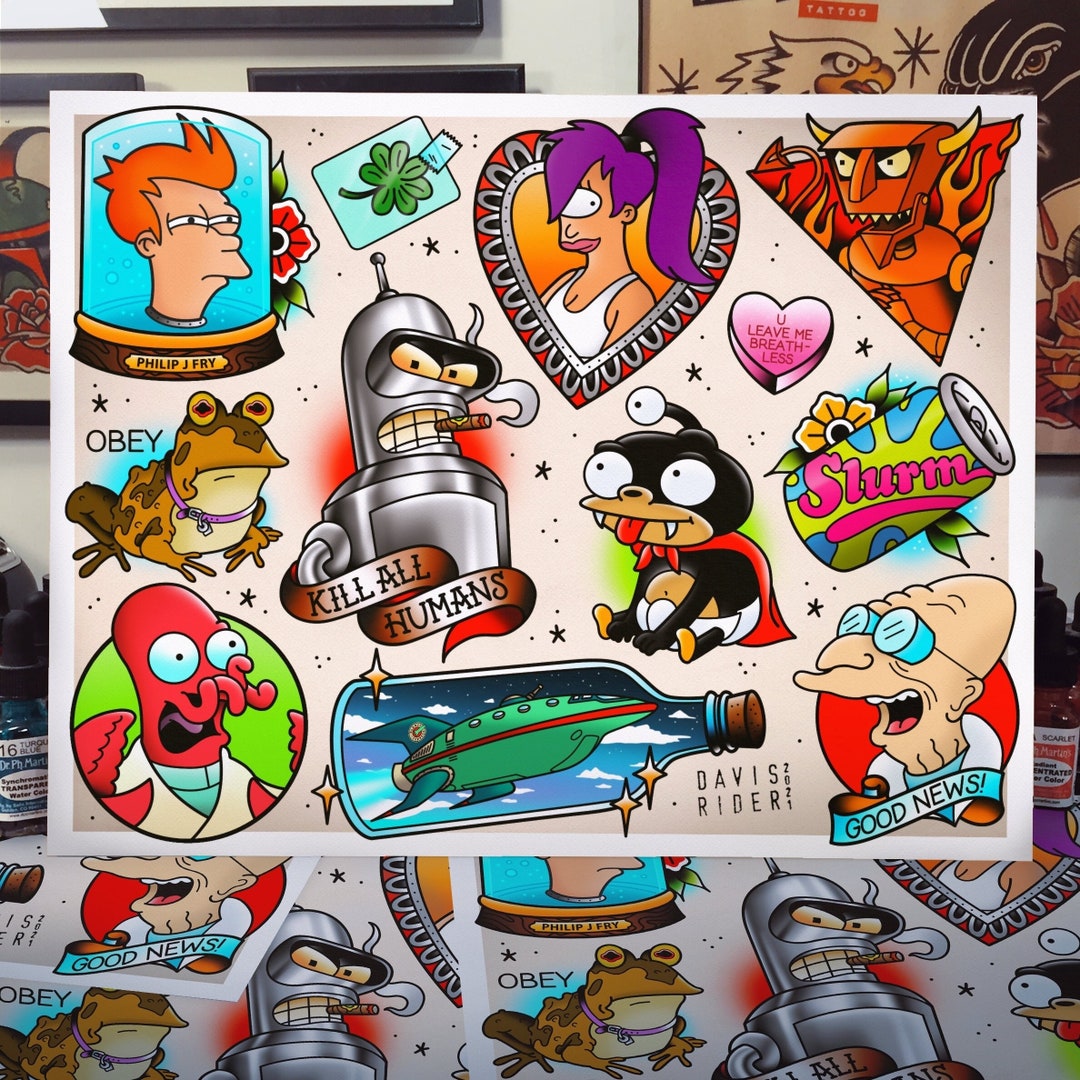 Express Tattoo Flash Art Print Etsy