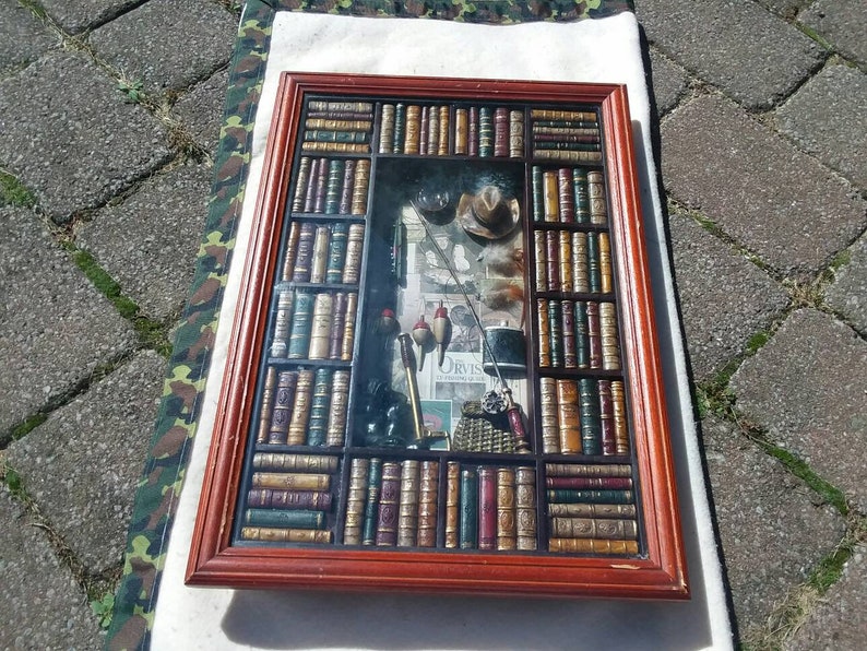 Fishing Shadow Box Wall Art Fly Fishing Orvis Library Etsy