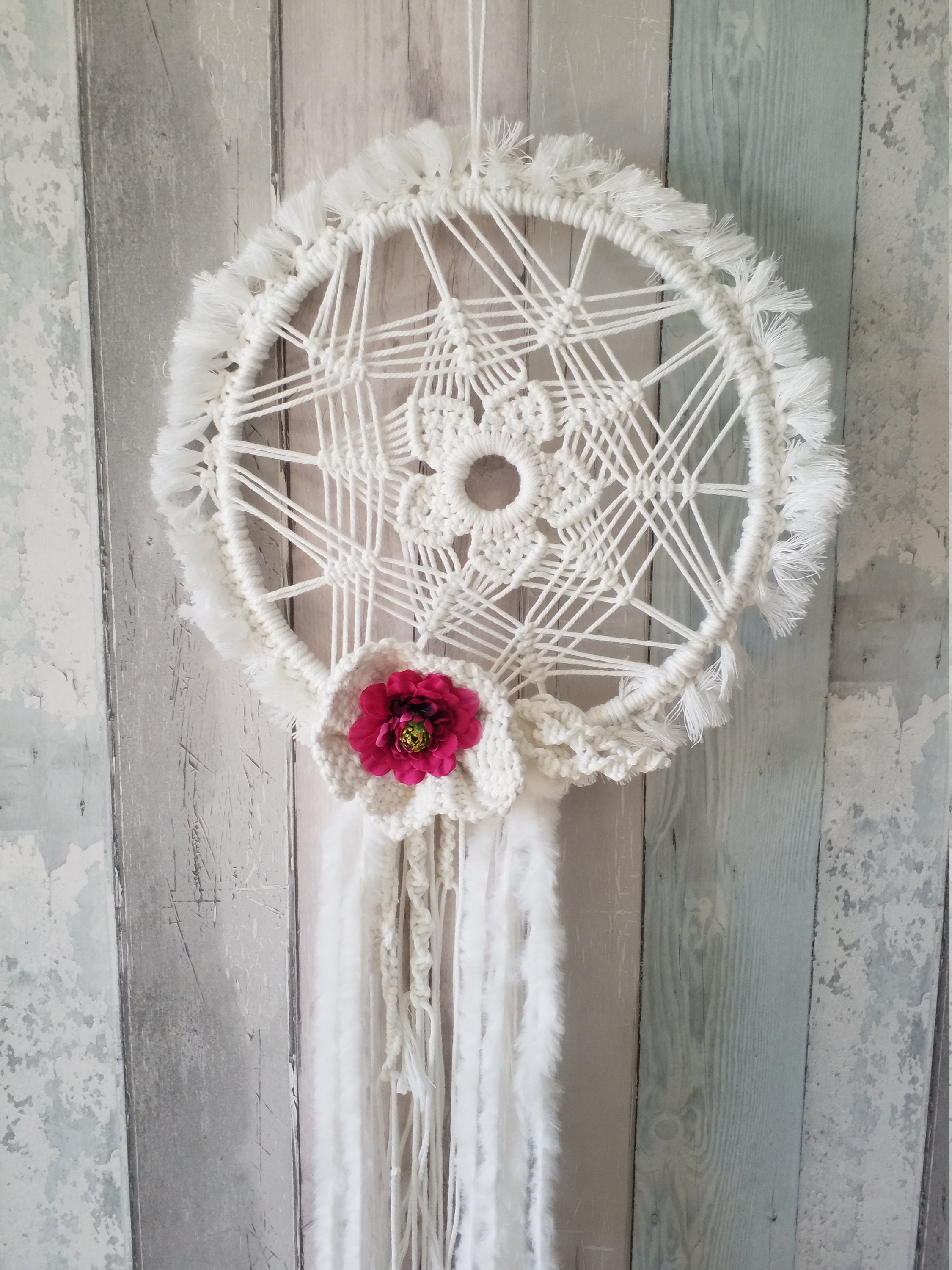 Attrape Rêve, Suspension, Deco Chambre, Attrape Reve en Macrame, Decoration Murale, Shabby Chic