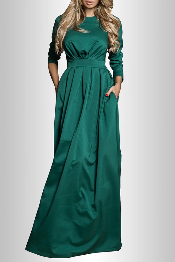 green wrap dress maxi