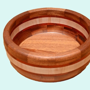 SAPELE SEGMENTED BOWL with Maple and Padauk