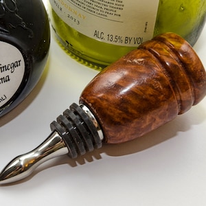 Wood Burl vino vinagre botella botella tapón regalo