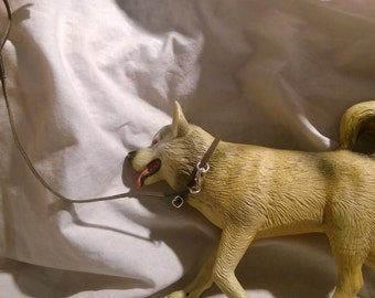Puppenhaus Brauner Hund Kragen Und Kabel Leine Handgefertigt Miniatur Zubehör 