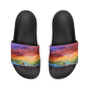 Vibrant Women&#39;s Sandals, Colorful Slide Sandals, Beachwear, Summer Footwear, Fashionable Women&#39;s Slides, Gift for Her