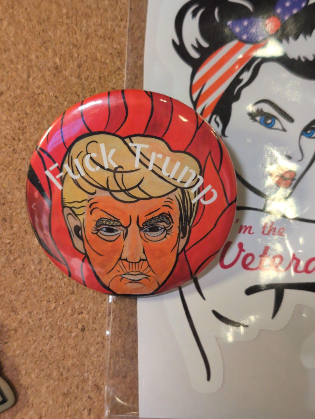 Political Protest Pinback Buttons: Anti-trump Ink Drawing, Activist ...