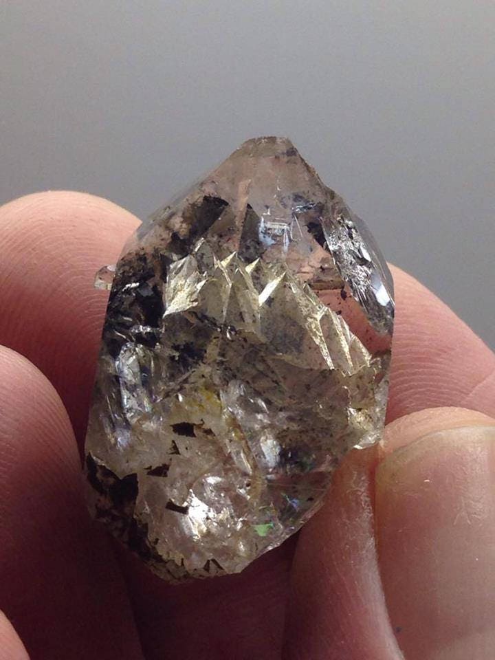 ONE OF A KIND Herkimer Diamond w/ Elestial Crystal Mountain inside! Rare hollow phantom Record