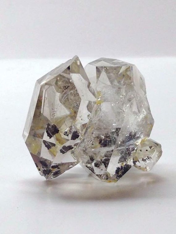 High Quality Herkimer Diamond Cluster + Pyrobitumen Sphere inclusions Holographic Devic Temple visuals Starbrary Etching + Rainbows & MORE!!
