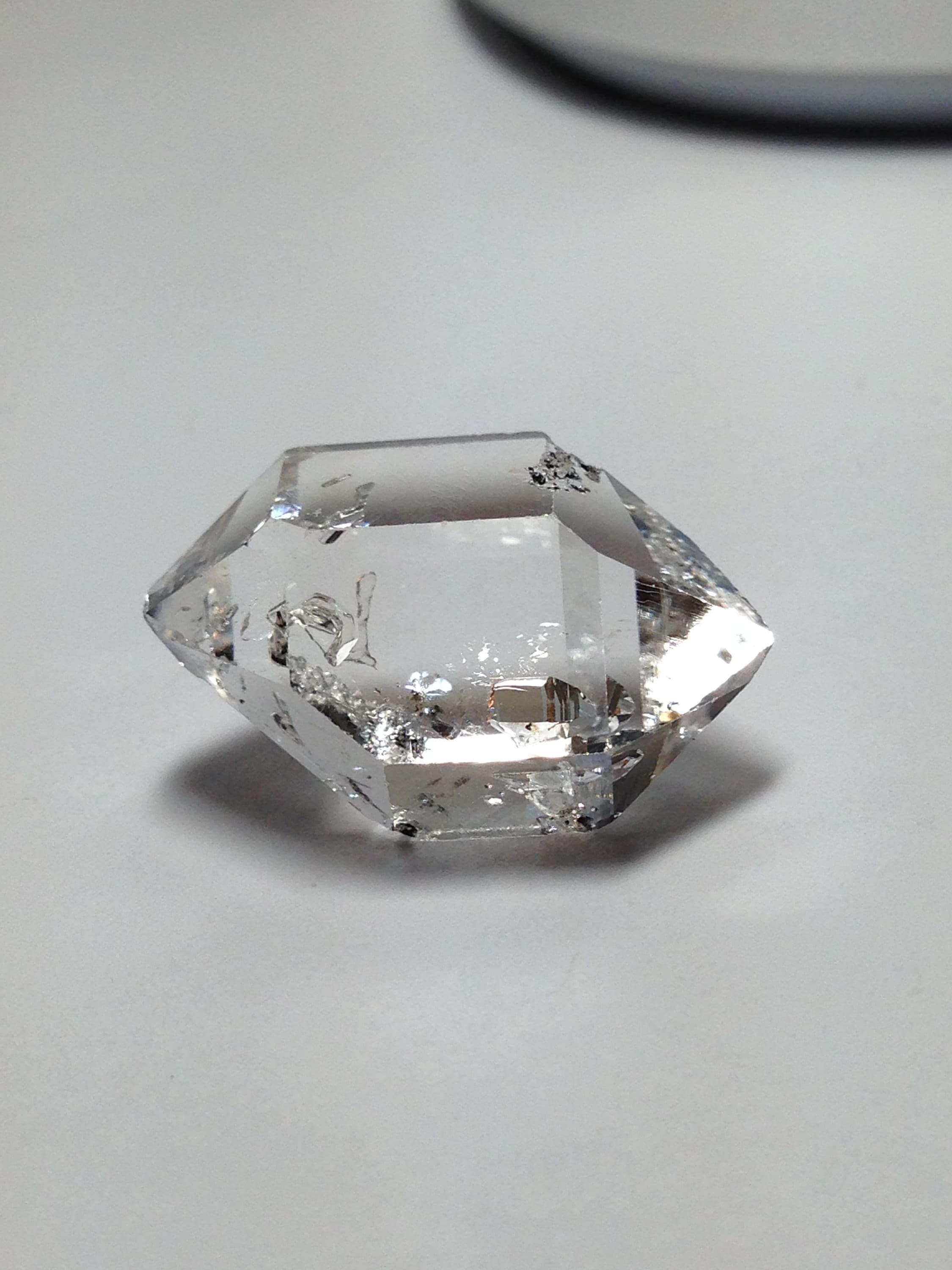 Herkimer Diamond Crystal w/ MOVING Rare GOLDEN ENHYDRO Isis Face Right