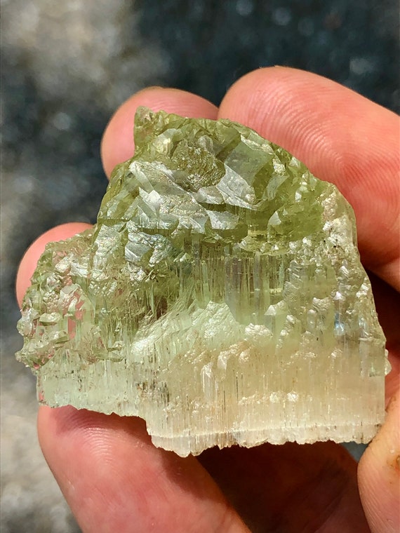 Large Ukrainian Heliodor Crystal Fully Etched Floater w/ Yellow + Bluish Green Aquamarine & Goshenite color zoning + Rapid Growth Etching DT