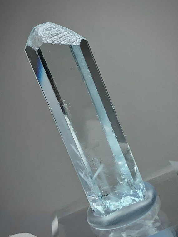 Top Quality Aquamarine Crystal w/ Mayan Pyramid Termination + Double Helix Screw Dislocation & Gem Prismatic Clarity that Produces Rainbows