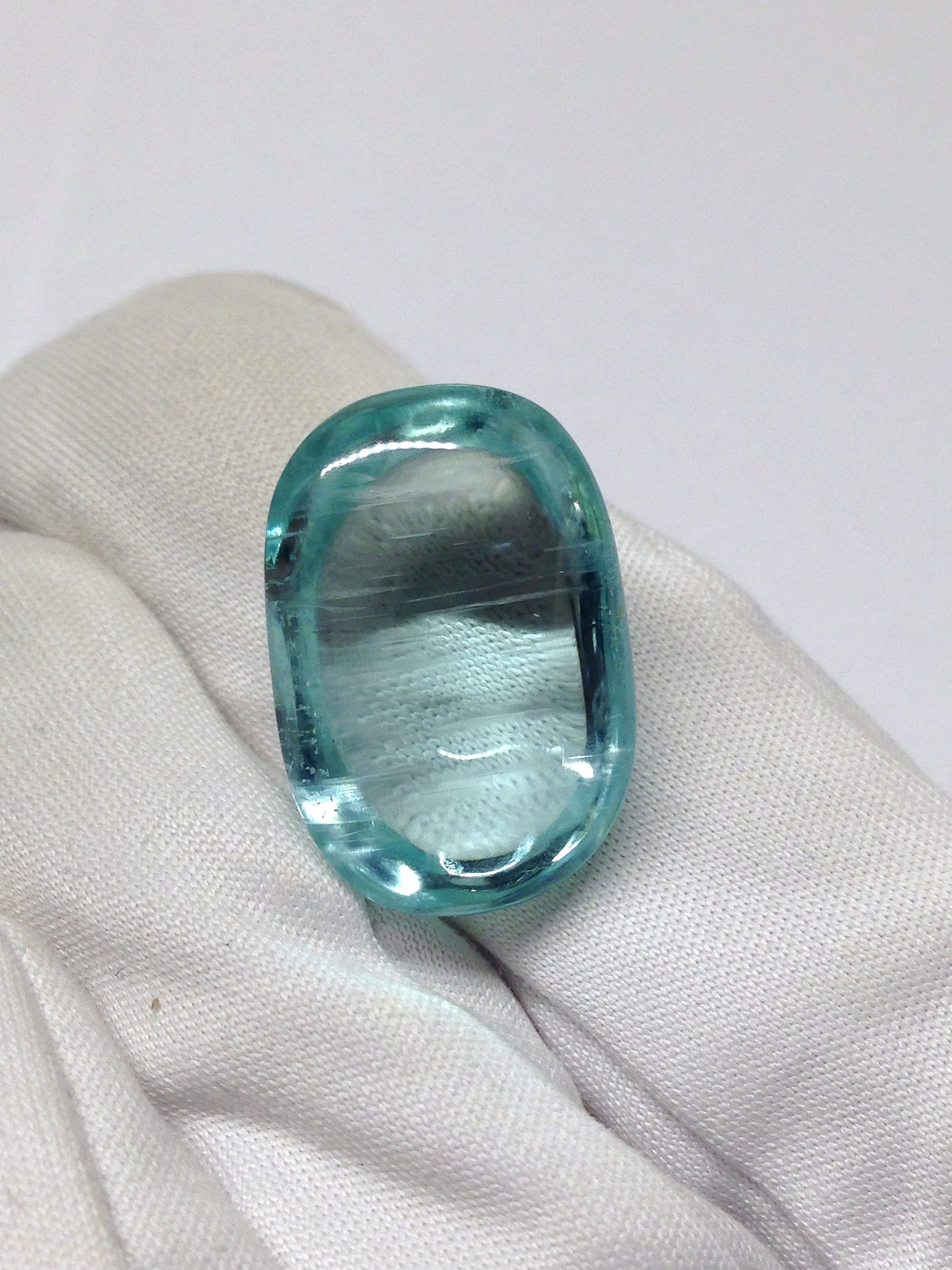 Top Quality Natural Aquamarine Cabochon Seafoam Blue Beryl from