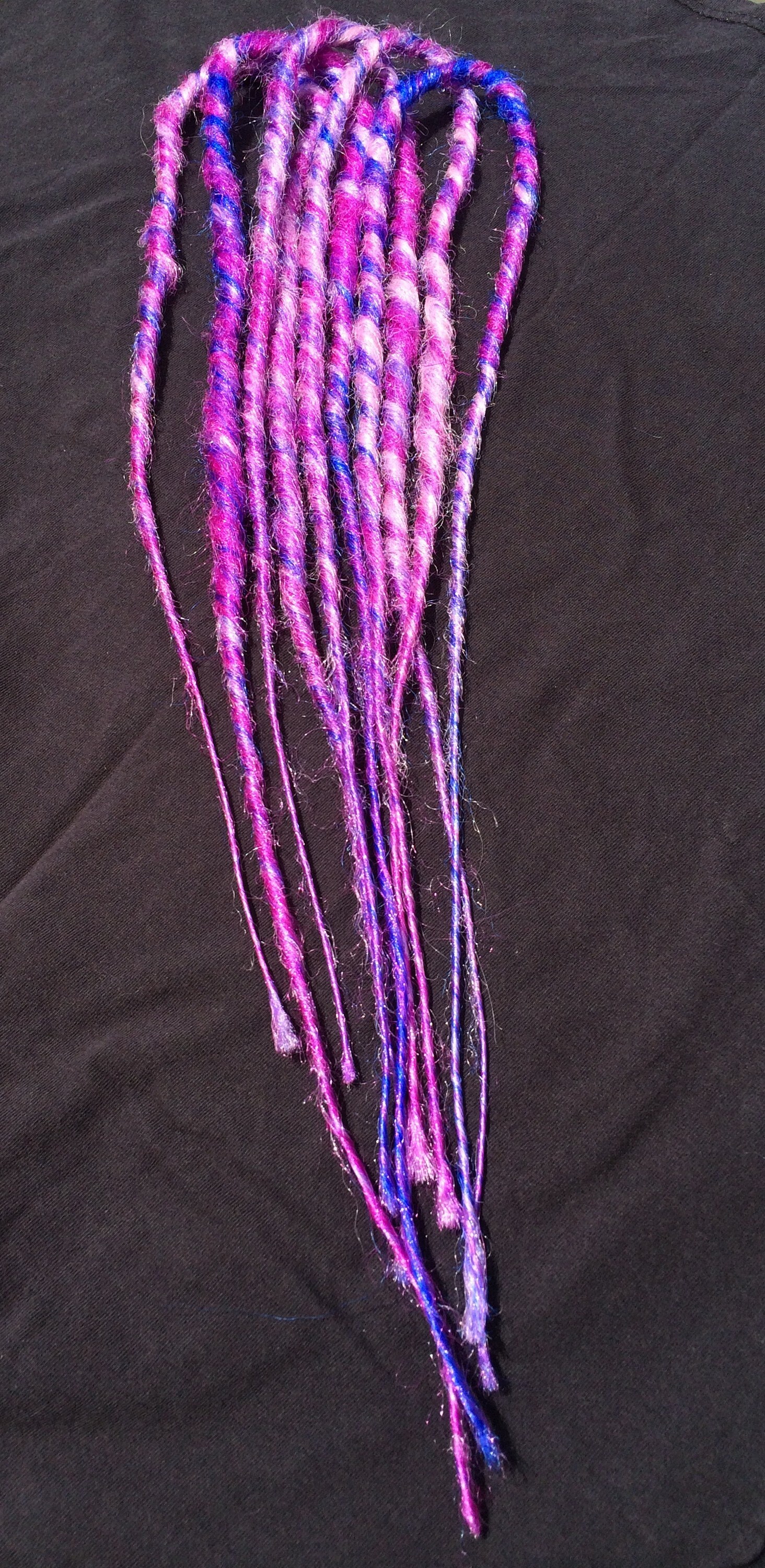 READY To SHIP Synthetic Dreads 5 Double Ended DE Natural Twisted Blue ...