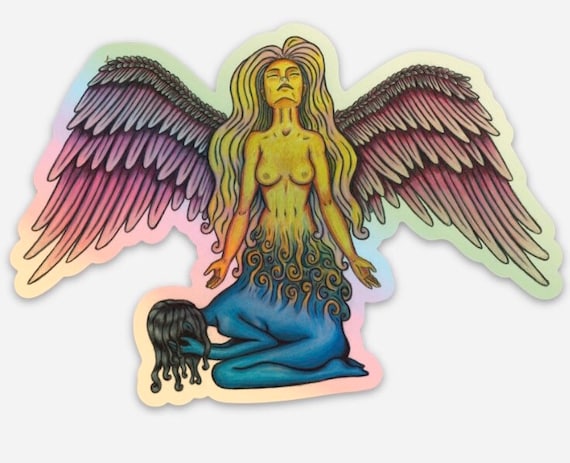 Holographic angel transmutation sticker