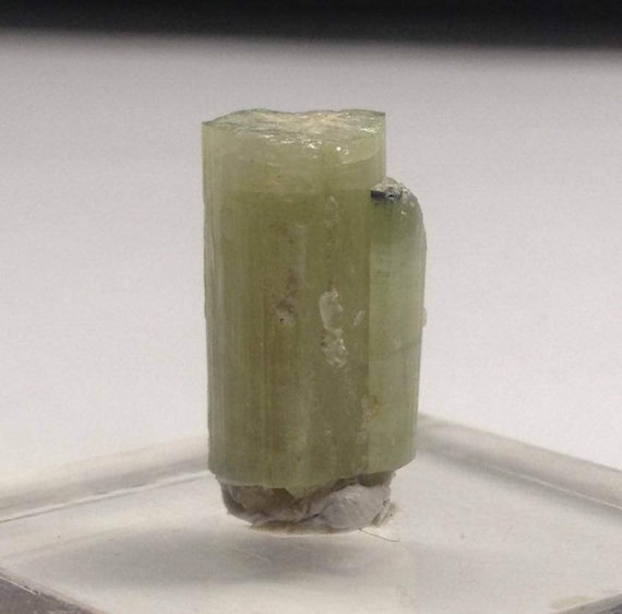 Maine Tourmaline Crystal - Light Green Elbaite w/ Sidecar from Mt. Mount Mica ME Maine Terminated & Self Standing RARE Old Stock from 1970's