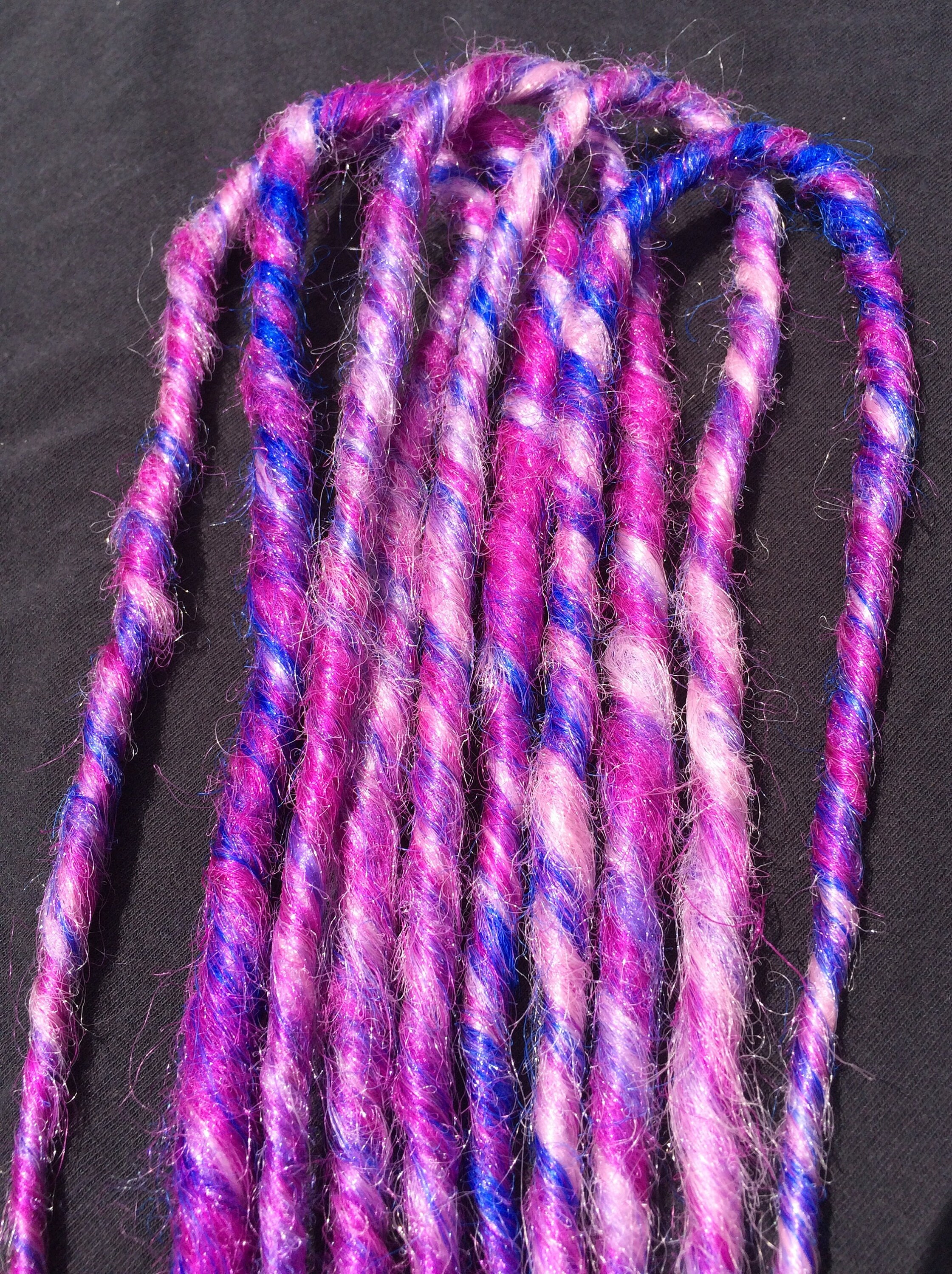 READY To SHIP Synthetic Dreads 5 Double Ended DE Natural Twisted Blue ...