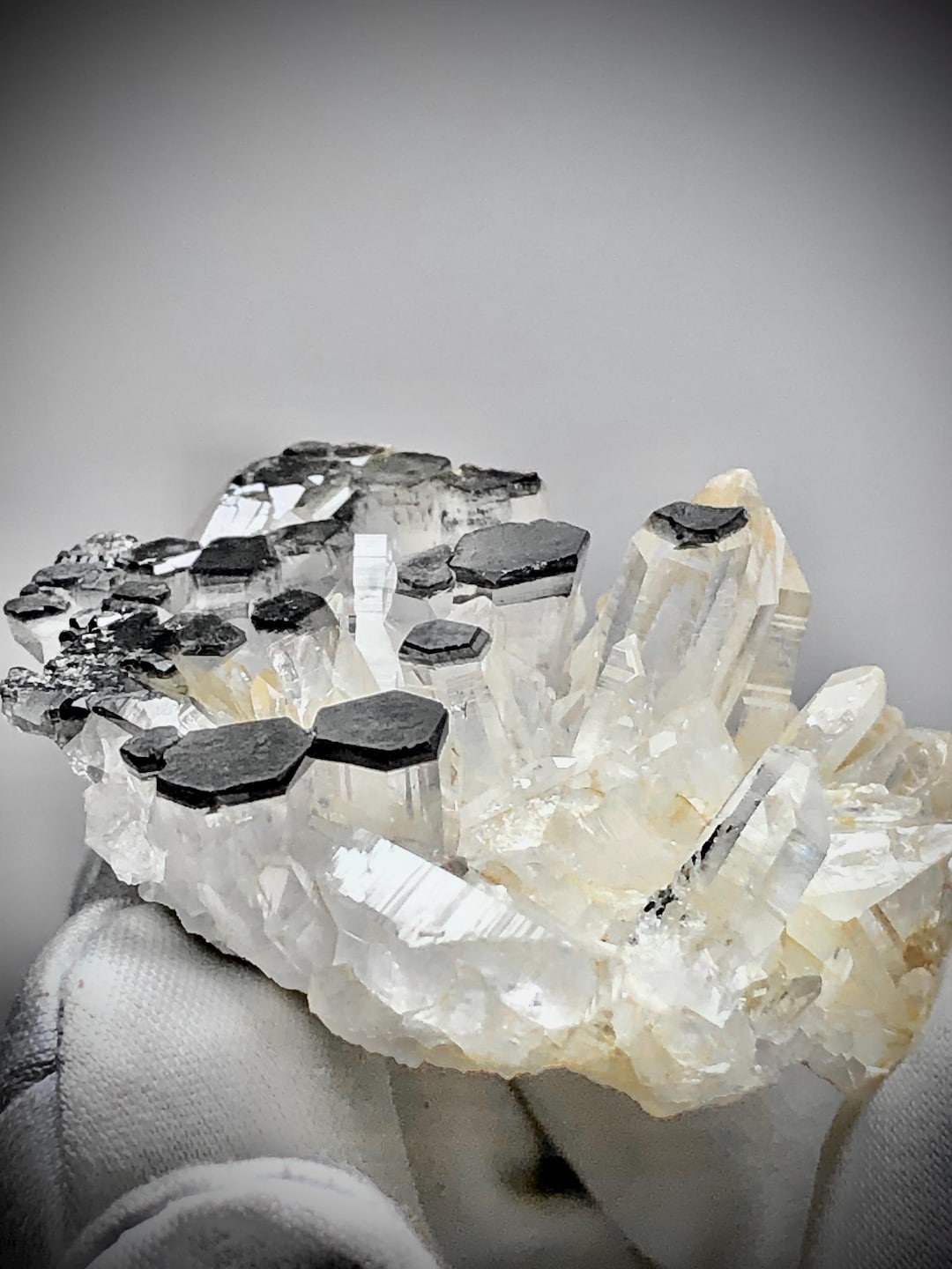 VERY RARE Growth Interference Quartz Replacing Hematite on Top W/ Black ...