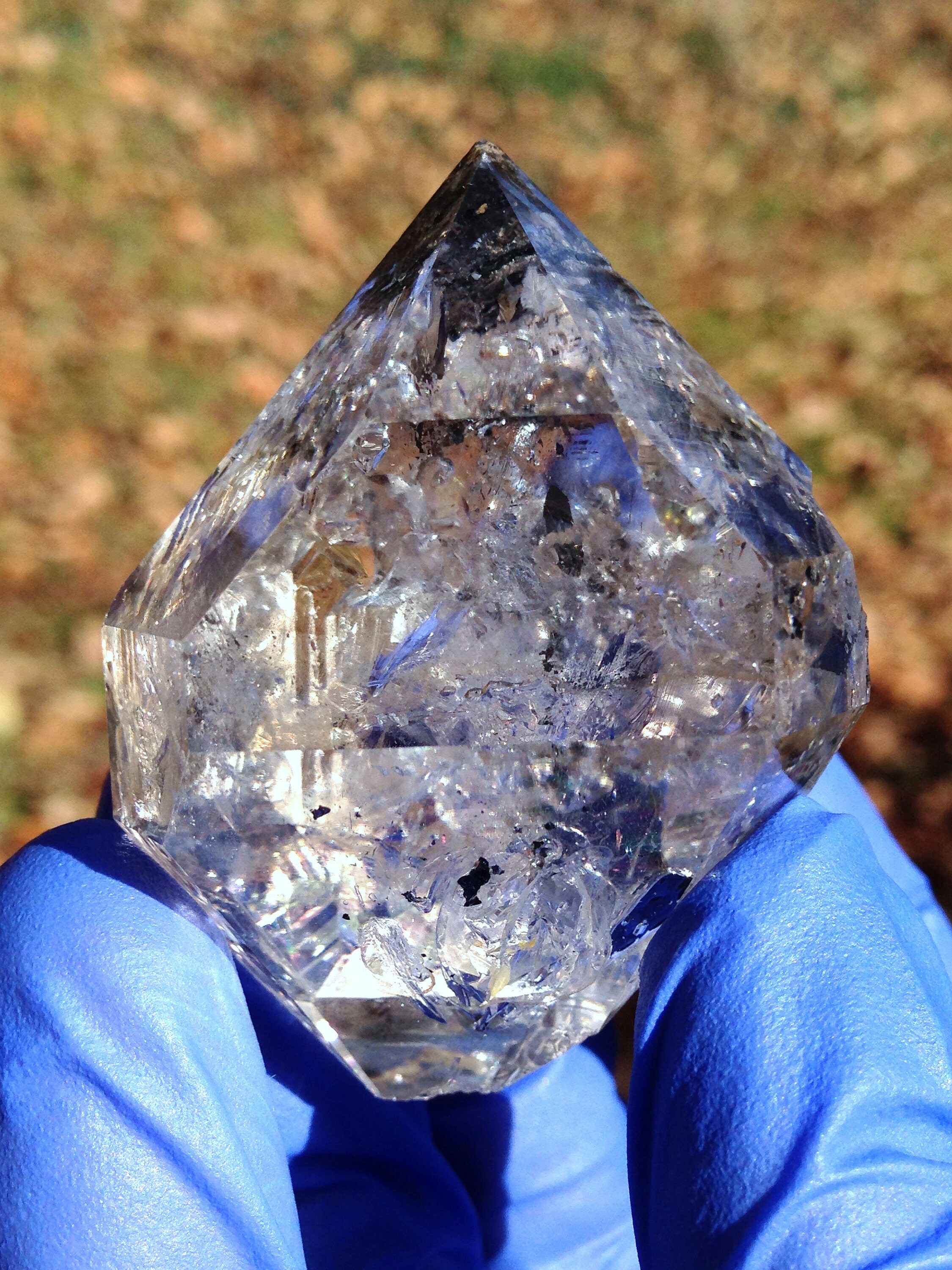 Herkimer Diamond MASTER CRYSTAL w/ Rare Scenic Garden inclusion Moving Dry Enhydro Large Rainbow