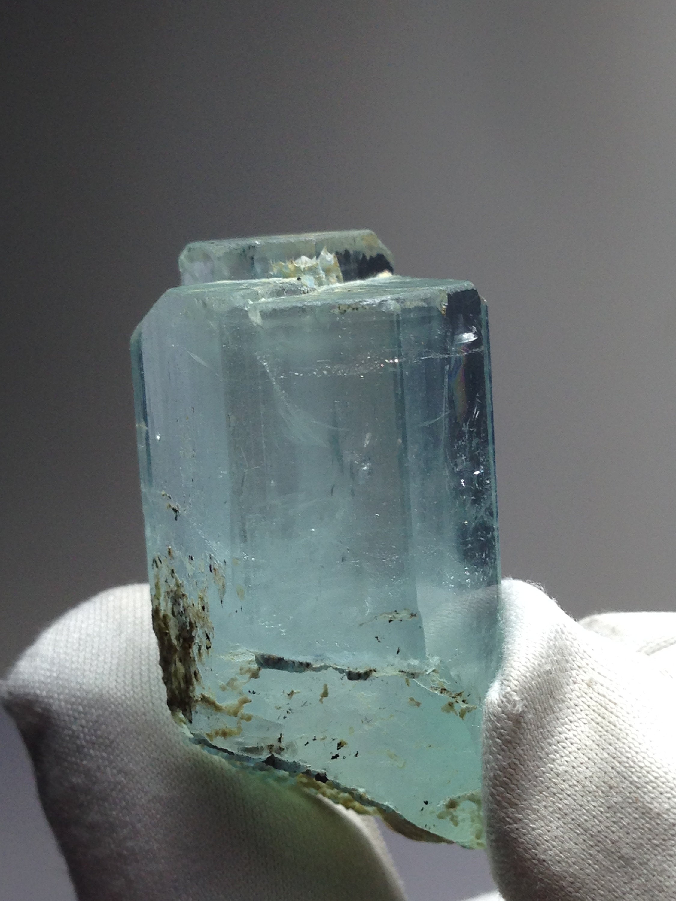 Twinned Aquamarine Crystal -Labeled as from Brazil ? w/ Multiple ...