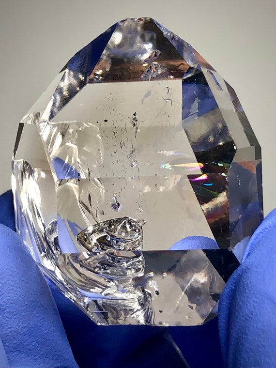 Large Herkimer Diamond MASTER STONE w/ Ascension Fountain 8 Sided Face +internal Manifestation Crystal + Rainbow Portal & Activation Windows