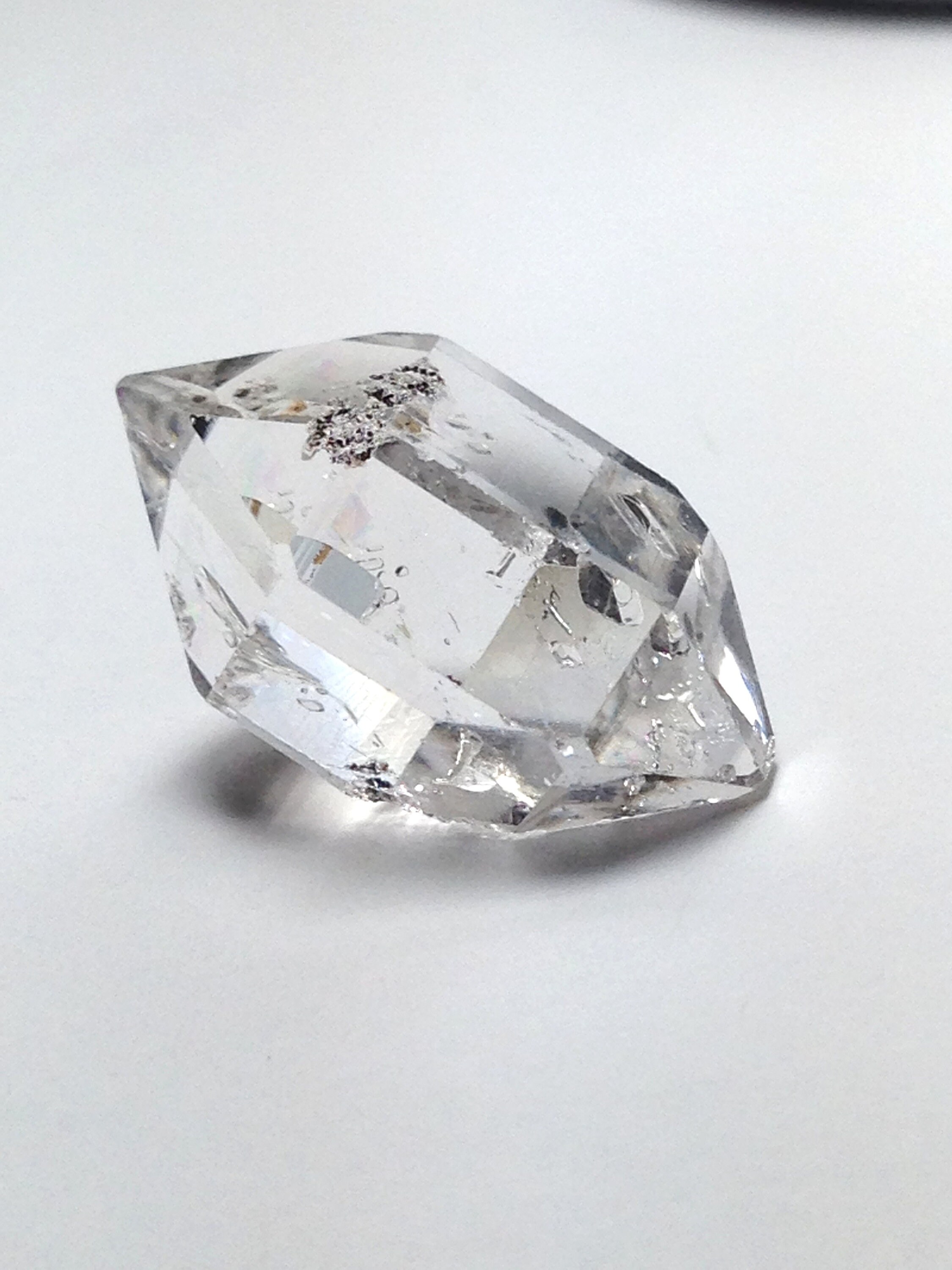 Herkimer Diamond Crystal w/ MOVING Rare GOLDEN ENHYDRO Isis Face Right Activation Windows