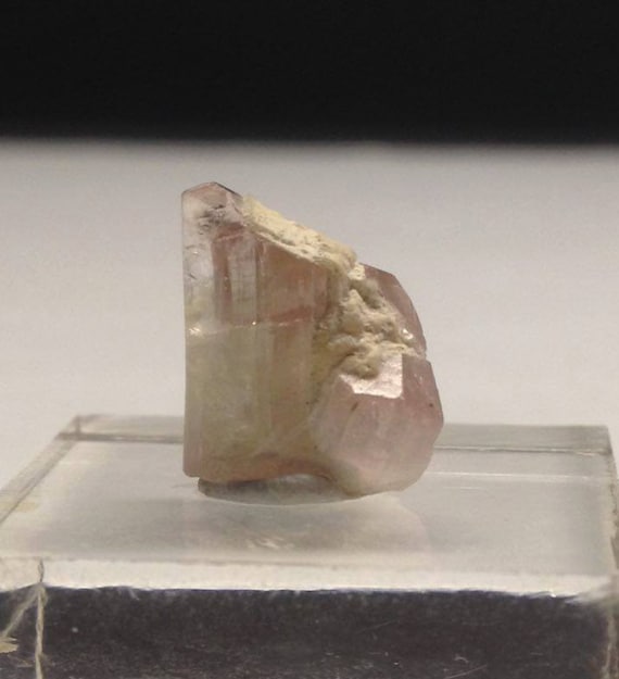 Fully Terminated Pink Tourmaline Crystal Cluster Bicolor Gemmy Cotton Candy light Rubellite Color & White / Clear - Paprok Afghanistan Gem