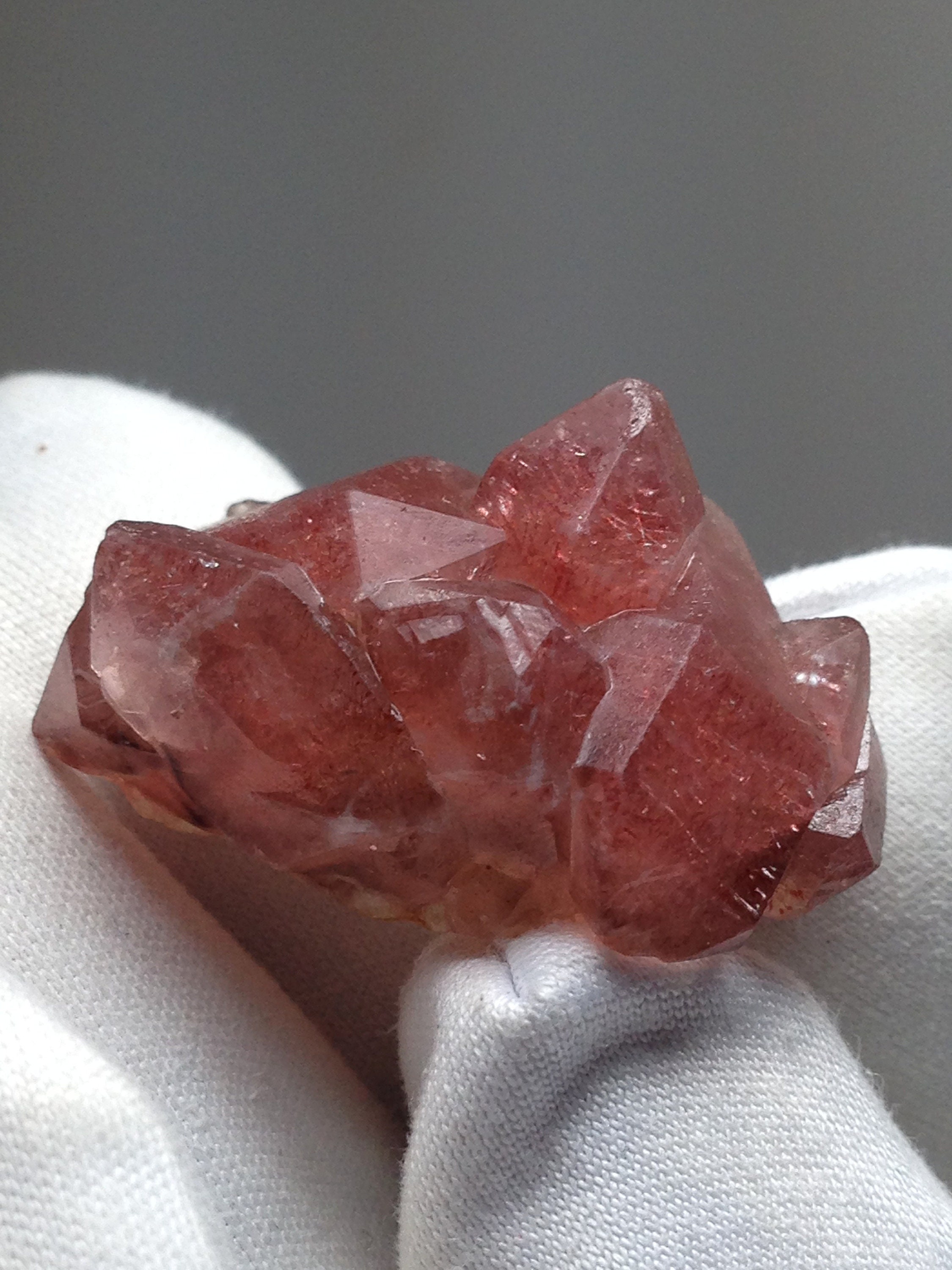 Strawberry Quartz Cluster Rare & Authentic w/ Multiple Translucent Crystals Terminated Miniature