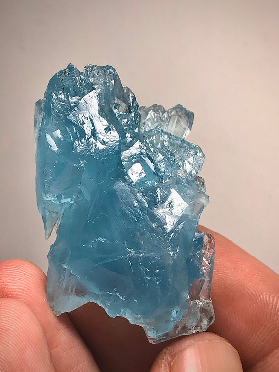 Blue Aquamarine Crystal floater • Teofilo Otoni Mucuri Valley Minas Gerais Brazil • Ex. Rob Lavinsky Etched Beryl Crystallography Specimen